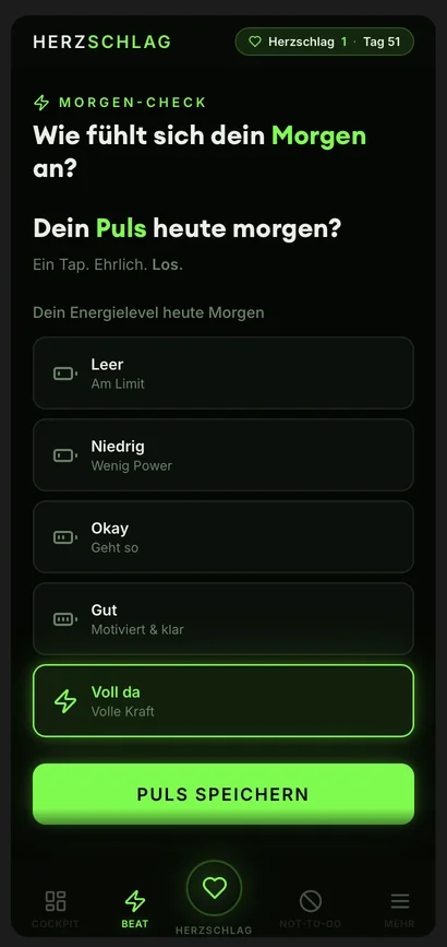 Morgen-Check — Energielevel